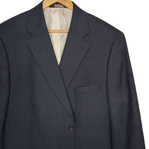 Jos. A. Bank Blazer Mens 44R Blue Linen Wool Blend‎ 2 Button Sport Coat Jacket